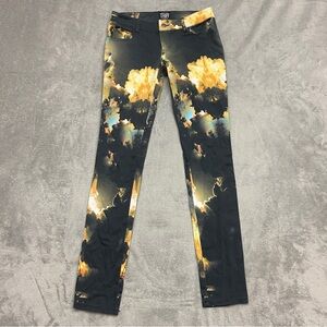 Tripp Nyc SPACE SHUTTLE SKINNY Pants Size 27/5 All over Print